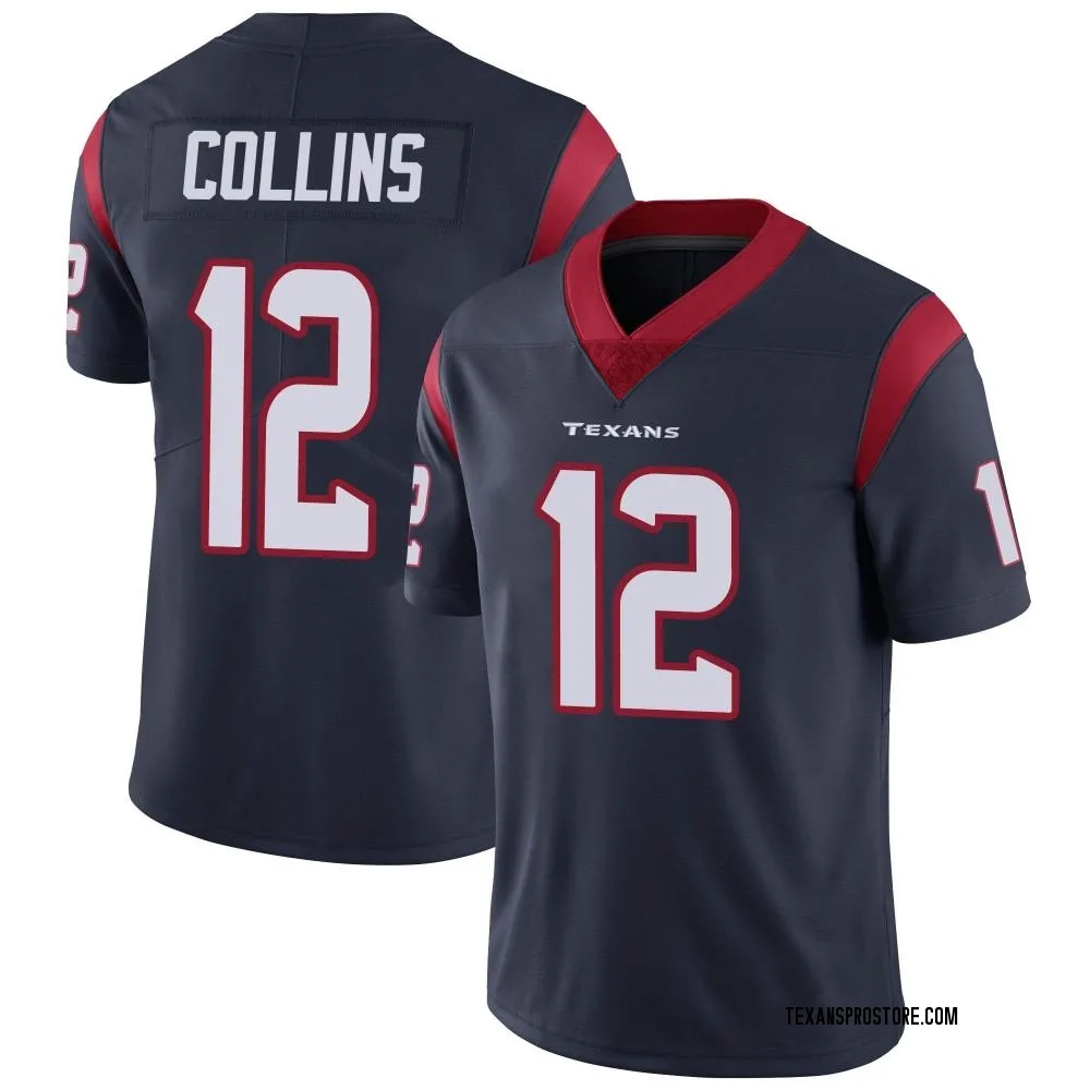  alt=&quot;Youth Limited Nico Collins Houston Texans Navy Blue Team Color Vapor Untouchable Jersey&quot; width=500